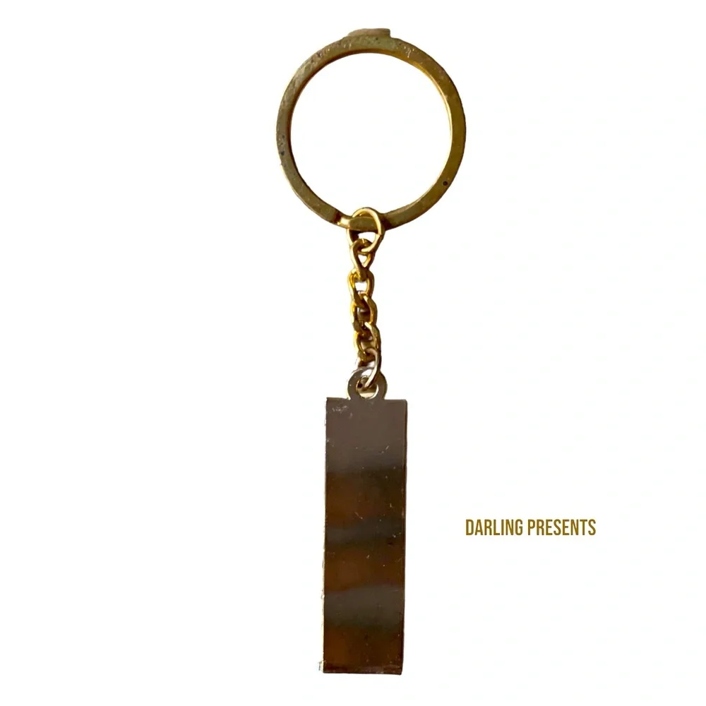 Gold Bar Key Chain Unisex Color Gold